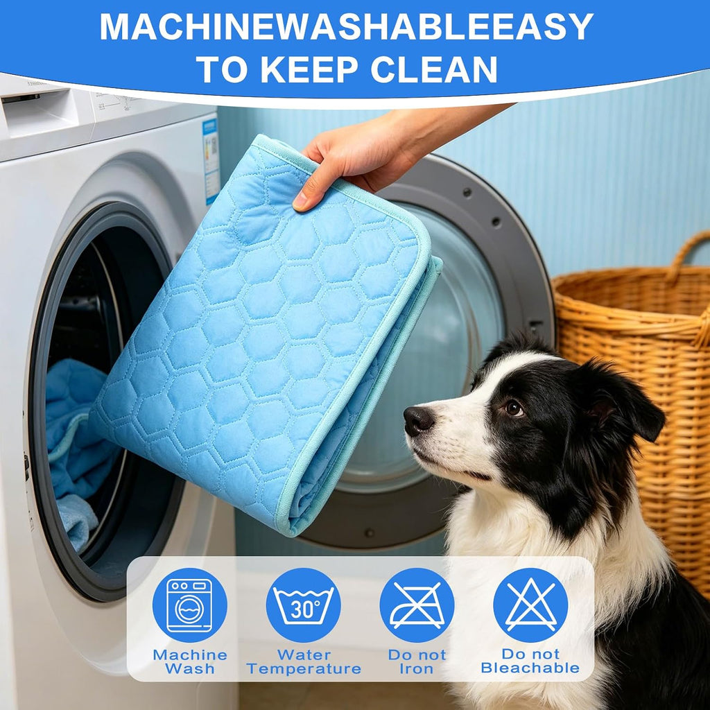 Q-Max>0.5 Dog Cooling Mat, Non-Slip Breathable Washable Cooling Pad | Cooling Mat for Dogs with Arc-Chill Cool Fabric, Absorbs Pet Heat Quickly, Ideal for Indoor Outdoor Summer Use for Cats Pets