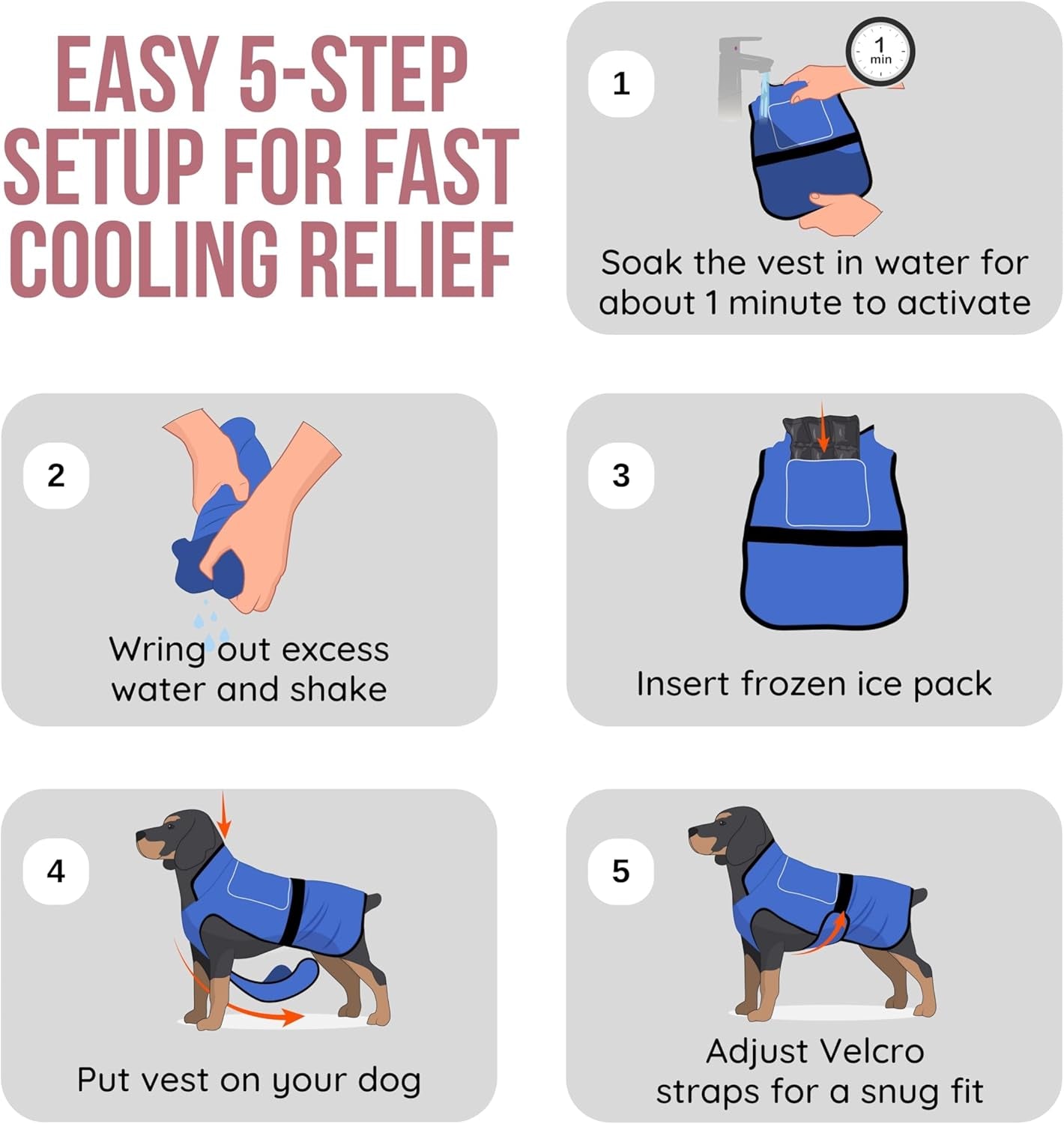Dog Cooling Vest with Ice Pack & Cooling Collar, Pink Floral, 2XL | Maximum Cooling Support, Size-Matched Ice Packs, Cooling around Neck and Body, UV Protection, Sizes to Suit Most Dogs