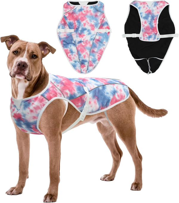 Dog Cooling Vest – Harness Cooler Jacket for Large Dogs, Reflective Strips & UV Protection for Beach, Hiking, Camping – Adjustable Fit Pet Cooling Shirt U-DCVF01XL