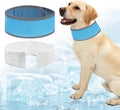 Dog Cooling Bandana, Reflective Instant Chill Ice Cool Neck Wrap, Breathable Dog Cooling Collar Ice Pack, Adjustable Reusable Pet Scarf Hot Weather Heat Relief for Outdoor Summer, Blue L