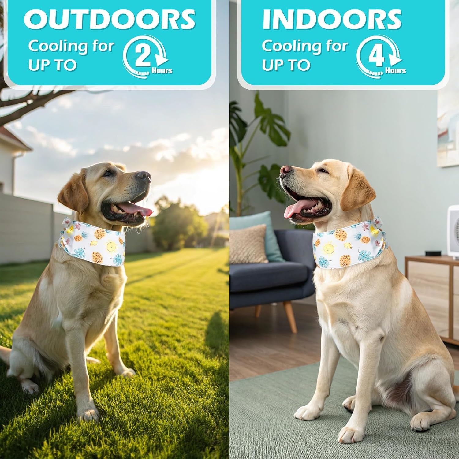 Dog Cooling Bandana - Summer Dog Bandanas with Ice Bag & Thermal Insulation Layer, Reusable Freezing Gel Cooling Pet Scarf for Hot Days, Neck Cooler for All Breeds (White Pink, M)