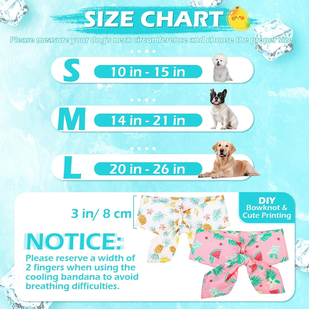 Dog Cooling Bandana - Summer Dog Bandanas with Ice Bag & Thermal Insulation Layer, Reusable Freezing Gel Cooling Pet Scarf for Hot Days, Neck Cooler for All Breeds (White Pink, M)