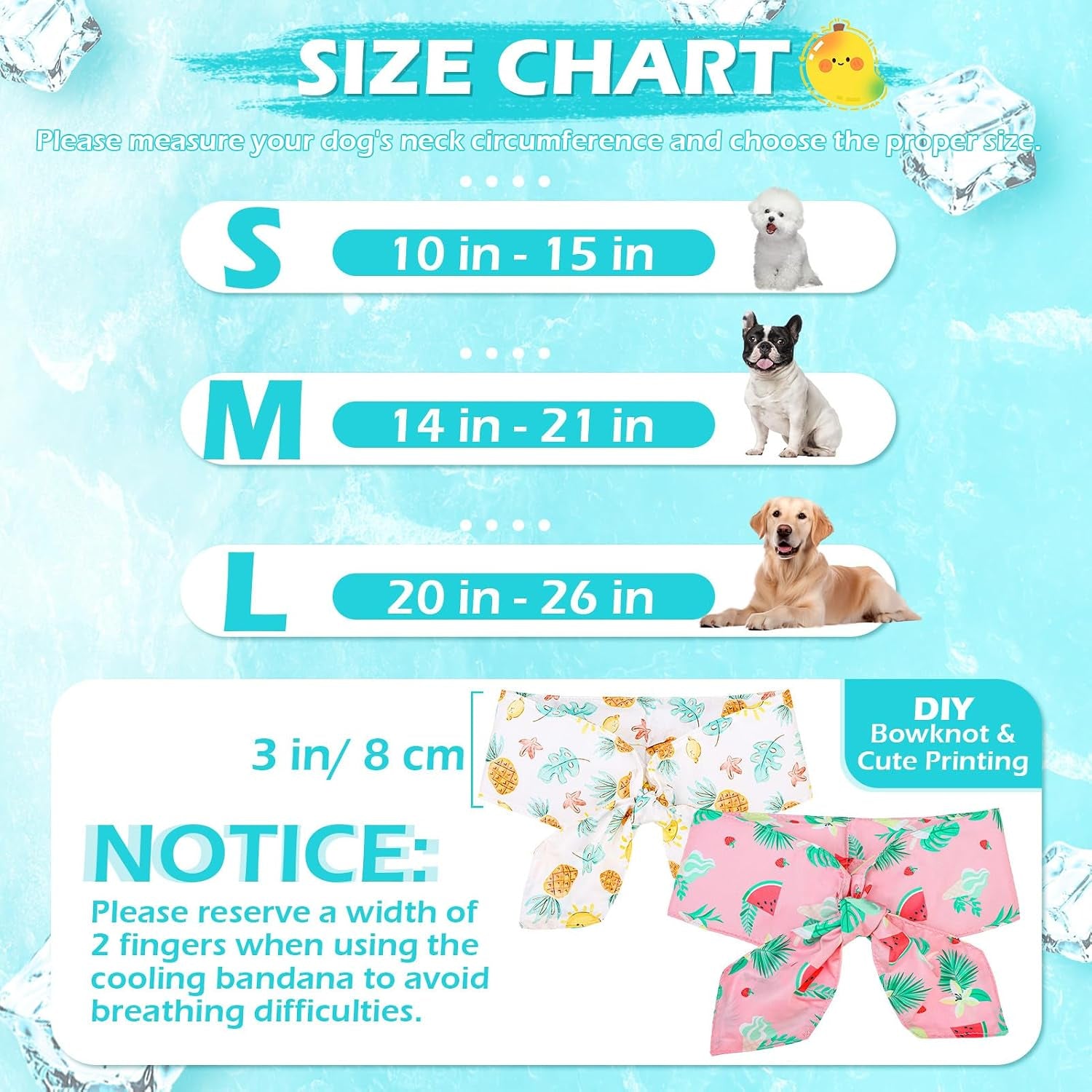 Dog Cooling Bandana - Summer Dog Bandanas with Ice Bag & Thermal Insulation Layer, Reusable Freezing Gel Cooling Pet Scarf for Hot Days, Neck Cooler for All Breeds (White Pink, M)