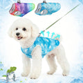 Dog Cooling Vest Harness for Small Medium Dogs, Evaporative Cooling Dog Jacket with UV Protection, Breathable Mesh Dog Cooler Ice Vest Harness with Zipper for Summer Outdoor Walking & Hiking