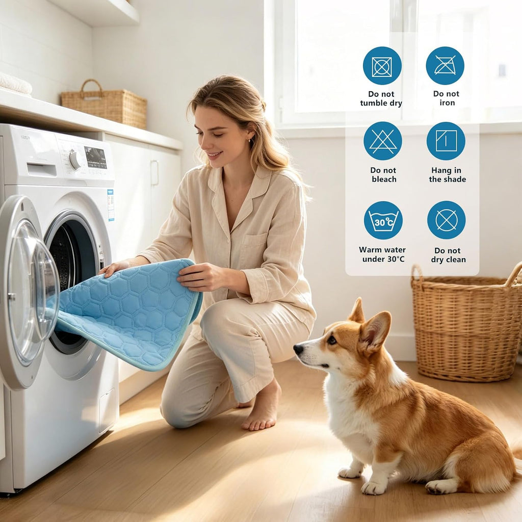 Arc-Chill Cooling Mat for Dogs & Cats, Anti-Slip Washable Cool Pad | Dog Cooling Mat, Q-Max>0.5 Fabric Absorbs Heat Fast, Fits All-Sized Pets, Suitable for Indoor/Outdoor Summer Use